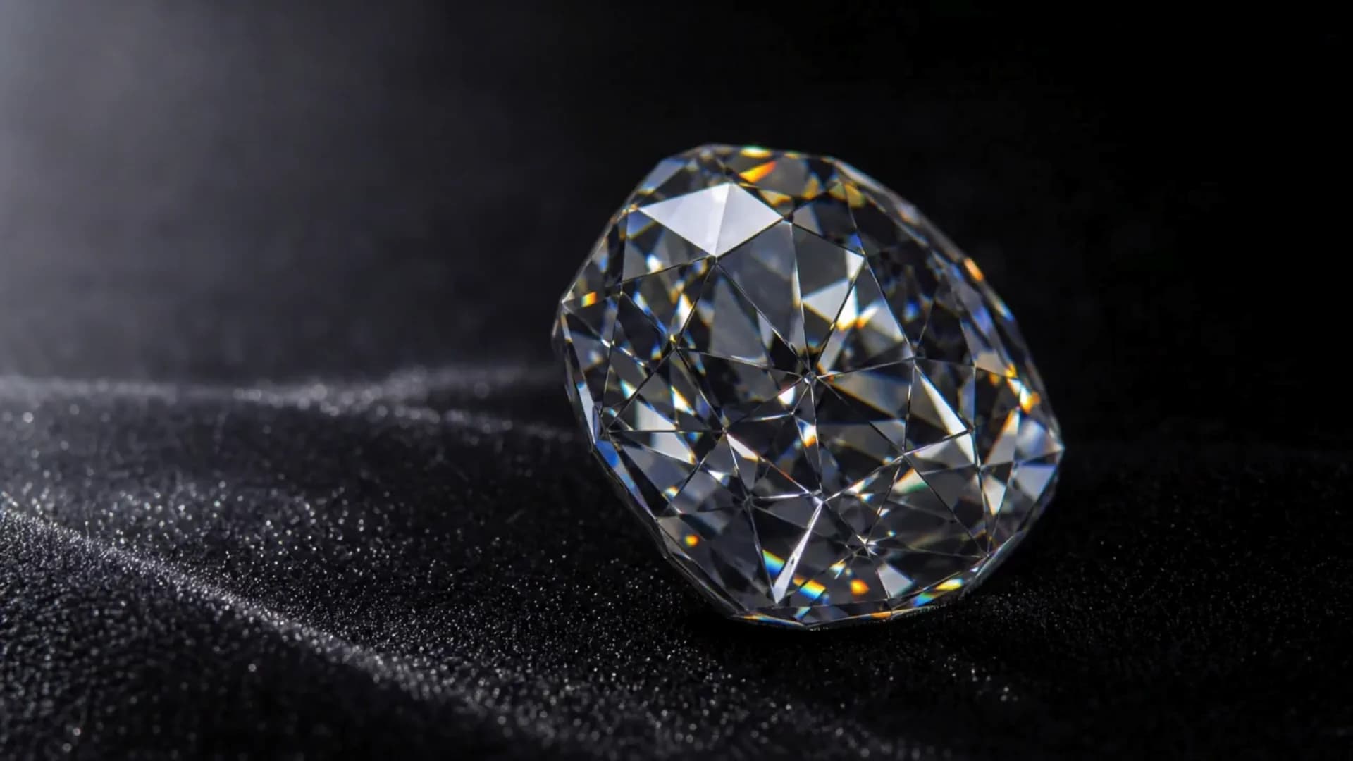 A 7MARK polished diamond under studio light